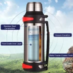 2L Stainless Steel Thermal Bottle Portable Vacuum Flask Insulated Hot Water Bottle Thermos for Home Car Outdoor Travel Camping - Image 3