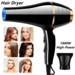 Professional Hair Dryer 1800W Powerful Quick Drying Negative Ions Hair Blow Dryer With Air Collecting Hairdressing Salon Tool