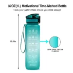 1L Tritan Material Water Bottle With Bounce Cover Time Scale Reminder Frosted Leakproof Cup For Outdoor Sports Fitness - Image 6
