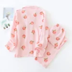 large size pajamas women cotton crepe cotton long sleeve  simple and comfortable - Image 27