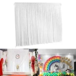 6.5ft Silk White Backdrop Drapes Curtain Wedding Ceremony Party Home Window Decor - Image 3