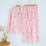 large size pajamas women cotton crepe cotton long sleeve  simple and comfortable - Image 15