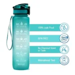 1L Tritan Material Water Bottle With Bounce Cover Time Scale Reminder Frosted Leakproof Cup For Outdoor Sports Fitness - Image 9
