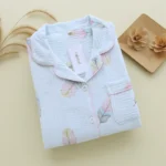 large size pajamas women cotton crepe cotton long sleeve  simple and comfortable - Image 13