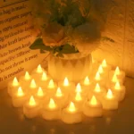 24Pcs Flameless Led Candle For Home Christmas Party Wedding Decoration Heart-shaped Electronic Battery-Power Tealight Candles - Image 11