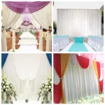 6.5ft Silk White Backdrop Drapes Curtain Wedding Ceremony Party Home Window Decor - Image 4