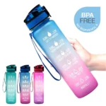 1L Tritan Material Water Bottle With Bounce Cover Time Scale Reminder Frosted Leakproof Cup For Outdoor Sports Fitness - Image 12