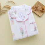 large size pajamas women cotton crepe cotton long sleeve  simple and comfortable - Image 12