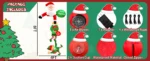 8FT Christmas Inflatables Decor, Climbing Santa Claus with Reindeer & Snowman/Elves - Image 13