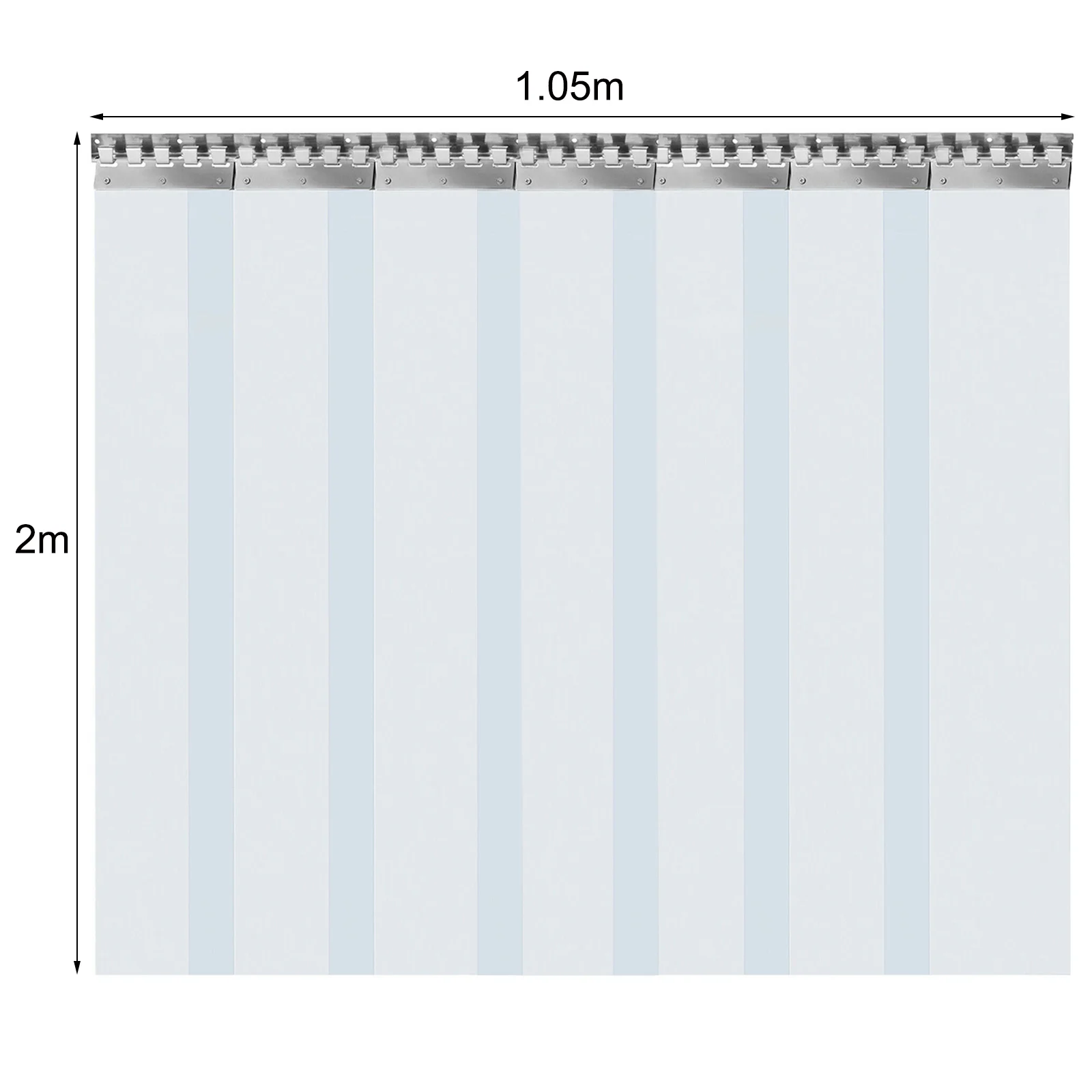 kf-S022f8d6e57ed4542a1e98915357f9501z 7X PVC Strip Curtain Plastic Soft Freezer Room Door Curtain Kit Hanging 18cm X2m Air-Conditioning Heat Insulation - Image 1