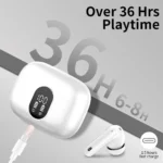 Wireless Earbuds with Bluetooth 5.3, In-Ear Headphones Featuring 4 ENC Mics and 36 Hours of Playtime, LED Display Included.