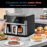 10L Dual Air Fryer 2400W Digital Cooker Oven 1-in-1 Healthy Frying Double Basket - Image 8