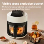 Free Electric Hot Glass Air Fryers Oven 12-in 1 2.5L White Air Fryers with Nonstick Basket Home Kitchen Appliances - Image 2