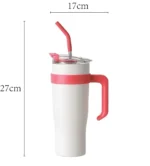 New Insulated Cup Bingba Cup 304 Stainless Steel Water Cup for Girls with Straw Large Capacity 1.2L - Image 6