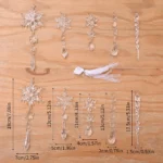 10Pcs Crystal Christmas Tree Ornaments Acrylic Snowflake Icicle Drop Crystal Hangings Decorative for Xmas Tree - Image 6