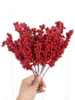 Berry Artificial Flower Fruit Red Berry Simulation Cherry Stamen Berries for Home - Image 8