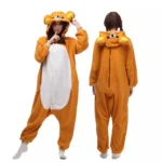 Rilakkuma Kawaii Onesie Pajamas for Women Men Anime Cartoon Warm Nightwear Adults Fashion Comfortable Jumpsuit Cosplay Clothing - Image 2