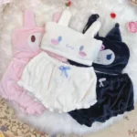 New Sanrio Kuromi My Melody Cinnamoroll Pajamas  Girls Flannel Cartoon Fluffy