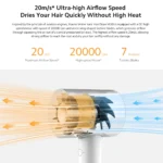 Xiaomi Water Ionic Hair Dryer H500 1800W Wind 20m/s 8 Airflow Modes Hot and Cold Circulating Air Mode Quick Dry Profession Care - Image 3