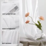 White Sheer Curtains Drapes 132CM Width for Living Room Grommet Top Lightweight Airy Gauzy Light Filtering Window Treatments - Image 3