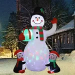 1pc Christmas Decoration Inflatable Toy Gift Snowman Penguin Built-in LED Lights Indoor Outdoor  - Image 3