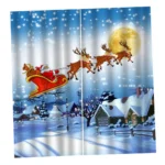 79x55" inch Christmas Santa Curtains Child Room Waterproof 2Panels Drapes Xmas - Image 2