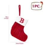 Christmas Socks Knitting Snowflake Letter Stocking Christmas Decoration - Image 14