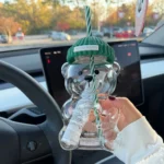 2025 New 500ML Cartoon Bear Shaped Coffee Mug Cute Bear Mug Glass Cup With Straw Transparent Creative Milk Coffee Water Cups - Image 2