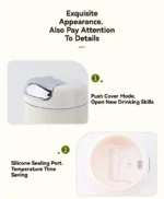 Stainless Steel 316 Vacuum Insulated Tumbler Cup with One Push Open Lid Leak Proof Thermal Flask for Hot And Cold Drinks - Image 8