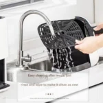 8L 2000W Stainless Steel Air Fryer Double Basket Digital Display with 8 Cooking Presets Oilless Cooker Dishwasher Safe Basket - Image 4