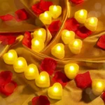 24Pcs Flameless Led Candle For Home Christmas Party Wedding Decoration Heart-shaped Electronic Battery-Power Tealight Candles - Image 6