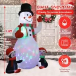 1pc Christmas Decoration Inflatable Toy Gift Snowman Penguin Built-in LED Lights Indoor Outdoor  - Image 5
