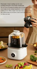 Desktop 220v 1000W Portable Air Fryer 2L Capacity Visible Household Transparent Visible Air Fryer Led Touch Screen Panel Air Fr - Image 9