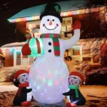 1pc Christmas Decoration Inflatable Toy Gift Snowman Penguin Built-in LED Lights Indoor Outdoor  - Image 2