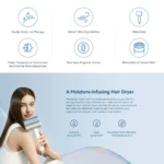 Xiaomi Water Ionic Hair Dryer H500 1800W Wind 20m/s 8 Airflow Modes Hot and Cold Circulating Air Mode Quick Dry Profession Care - Image 2