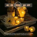 Flameless Flickering LED Tea Lights with Timer 6 Hours On & 18 Hours Off in 24Hours Cycle Automatically LED Votive Candles Light - Image 14