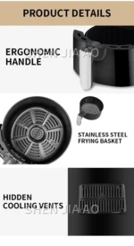 6.5L Air Fryer TC-JD01A Household Large Capacity Electric Fryer Smart Multi-function Oven Kitchen Baked Egg Tart/Roast Chicken - Image 15