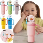 24oz Stainless Steel Whale Fountain Tumbler with Handle Whale Water Cups for Kids Teens and Adults - Image 8