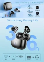 UYUXIO Wireless Earphone 40dB Noise Cancelling Bluetooth 5.3 Headphone ENC with LED Display HD TWS Earbuds Transparency Mode - Image 7