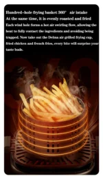 Desktop 220v 1000W Portable Air Fryer 2L Capacity Visible Household Transparent Visible Air Fryer Led Touch Screen Panel Air Fr - Image 16