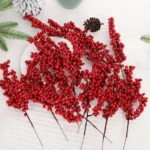 Berry Artificial Flower Fruit Red Berry Simulation Cherry Stamen Berries for Home - Image 11