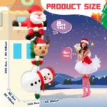 8FT Christmas Inflatables Decor, Climbing Santa Claus with Reindeer & Snowman/Elves - Image 3