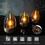 LED Solar Candles Light Flameless Rechargeable Night Light For Wedding Party Garden Decor Outdoor Waterproof Solar Candles Lamp - Image 3