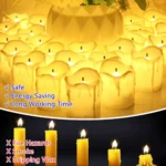 Flameless LED Votive Candles Set 100+Hour Lasting Electric Candles Battery Operated Tealight - Image 20
