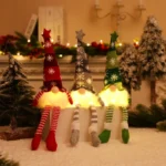 Christmas Gnome Ornaments LED Light Plush Knitting Crafts Tree Pendant Christmas Decorations for Home Kids Gift - Image 9