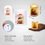 4PCS Christmas LED Candles, Flameless Flickering Electronic Tea Lights,Santa Claus Projection Night Light for Holiday Home Decor - Image 11