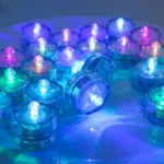 Set of 12 Waterproof LED Tea Lights Submersible Battery Operated LED Candle For Wedding Fountain Vases Tub Fish Tank Pond Lights