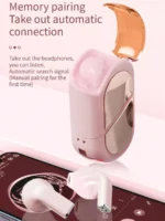 Heart-shaped Rotatable Wireless Bluetooth Earphones HIFI Sound Headphones Touch Control Earbuds Gaming Headsets - Image 10