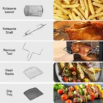 2400W 9L/1700W 12L/1350W 10L Hot Air Fryer Multi-function air fryer Automatic Programmes with LED Touch Screen timable air fryer - Image 12