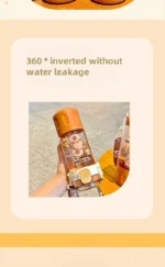 580ml Tritan Cute Capybara Space Cup with Hand-held Ring BPA-Free Portable Camper Water Bottle with Straw and Strap Juice Cup - Image 10